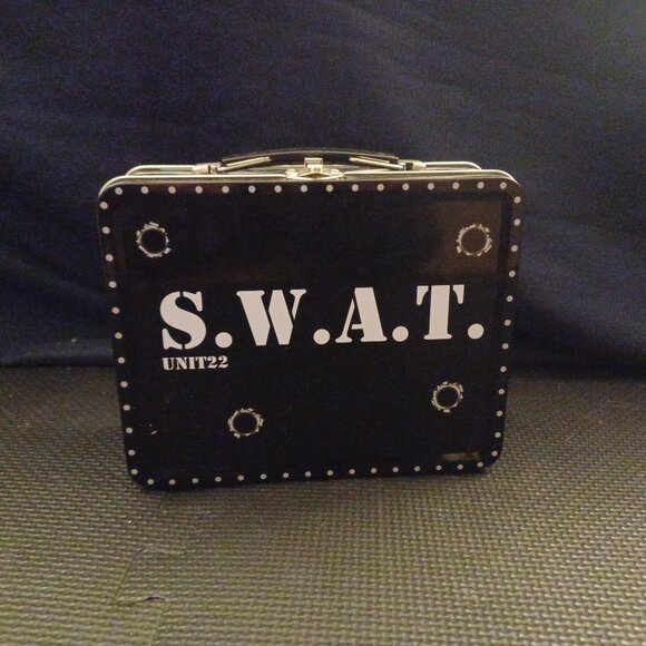 S.W.A.T. Unit 22 Retro Black Metal Lunchbox NEW - Picture 1 of 3